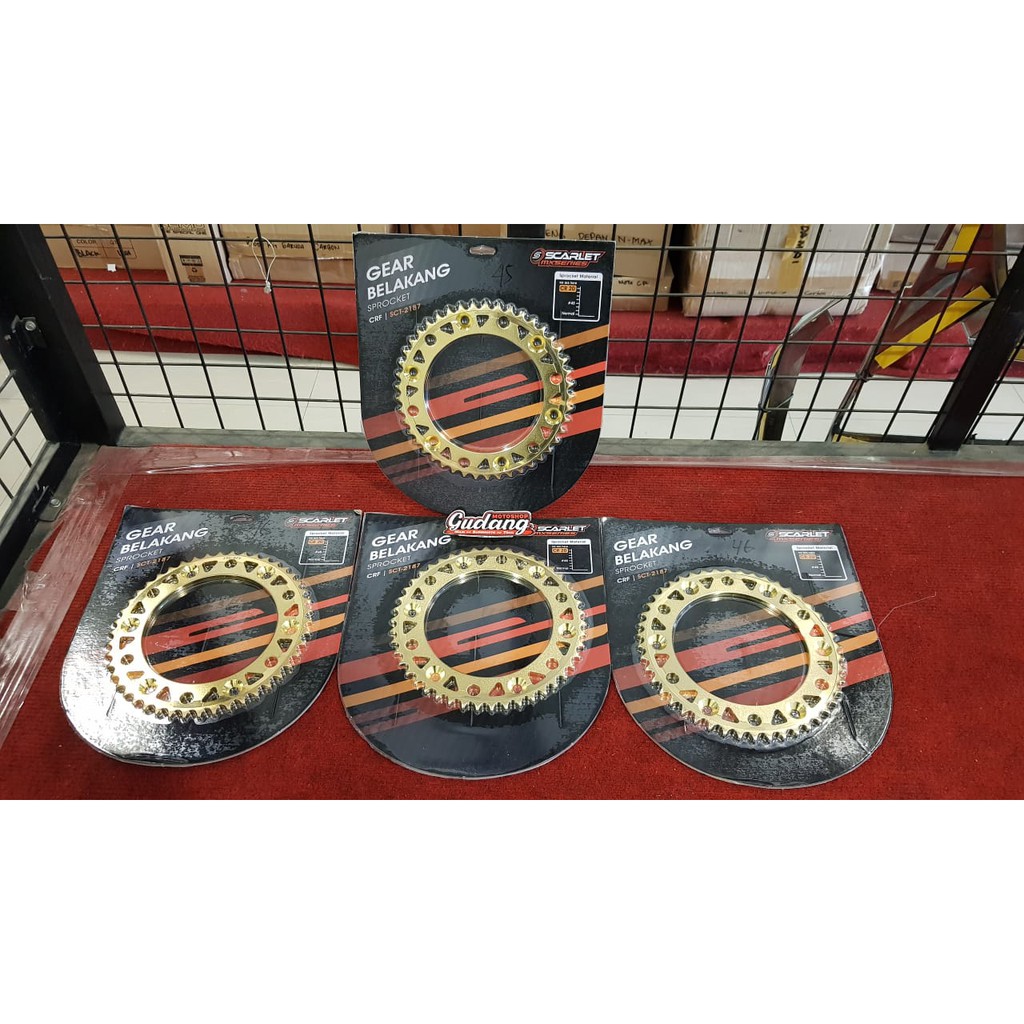 Gear Belakang SCARLET MX Supermoto Trabas CRF 150L GOLD 428/45T - 56T