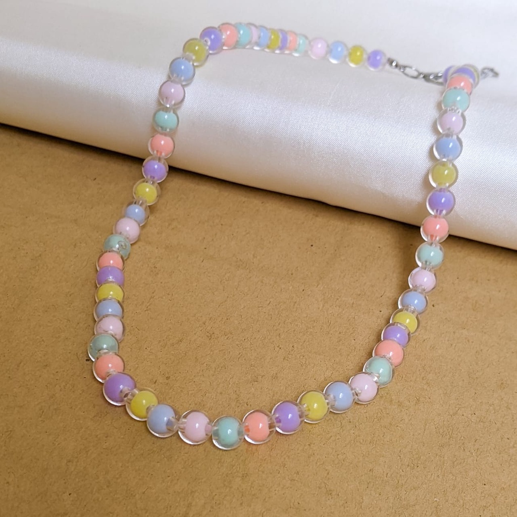 Kalung Mutiara Colorful Necklace Warna Warni Kalung Aesthetic DIY