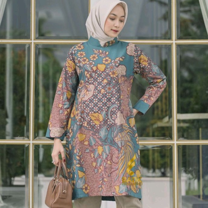 Merak Indah Tunik Original Eksklusif Batik Wanita Prabuseno Bahan Katun Printing Premium Halus Adem 