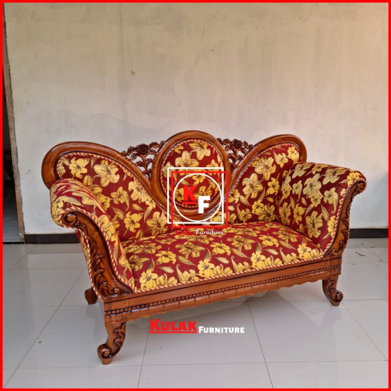 kursi sofa lois mewah kayu jati / kursi sofa tamu / sofa bed / kursi tamu