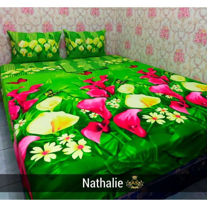 Sprei 180X200 160x200 Seprai Katun Aesthetic Homemade Karakter Motif Murah Bunga Hitam Kotak tidak luntur adem tidur nyenyak