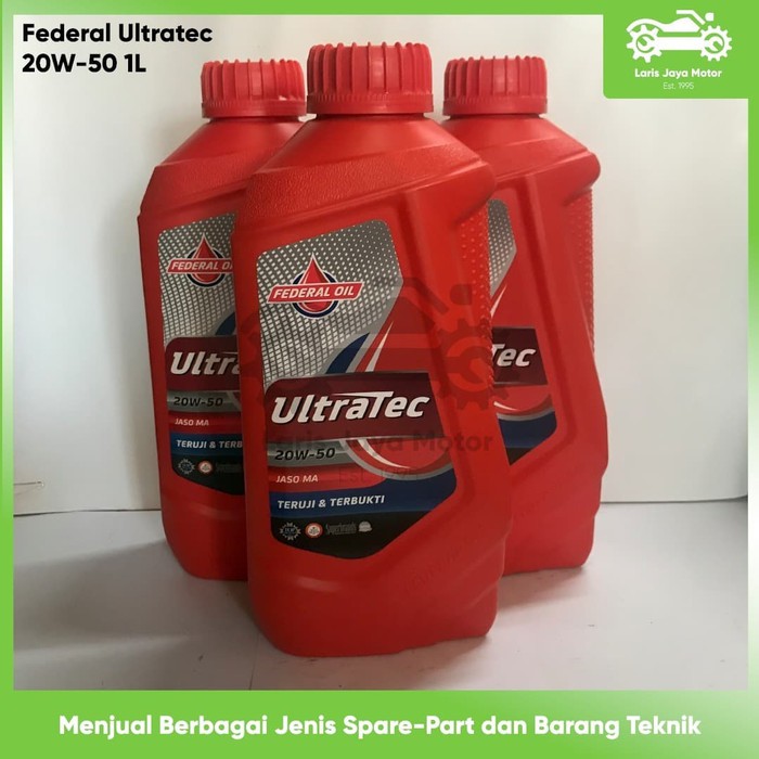 OLI FEDERAL ULTRATEC 20W-50 1 LITER OLI MESIN 4 TAK OLI ORIGINAL OLI 100 % ASLI FEDERAL OLI MOTOR BE