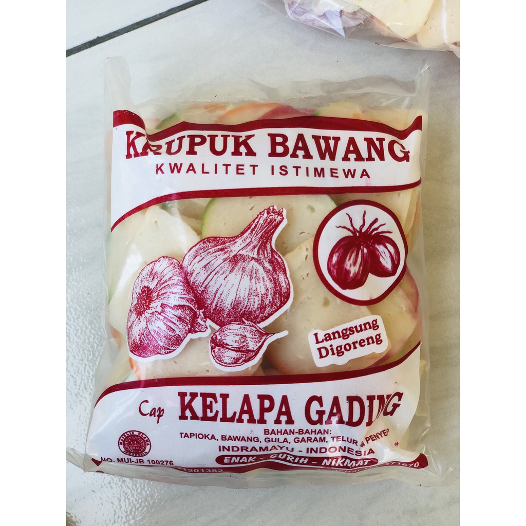 

Kerupuk ikan dan udang 'bawang' CAP KRUPUK KELAPA GADING