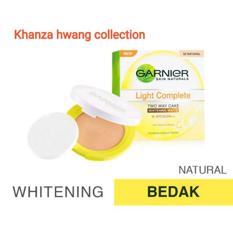 ❤Garnier Bright Complete Two Way Cake Foundation Whitening Matte SPF 25 / PA ++ Make Up - Natural❤