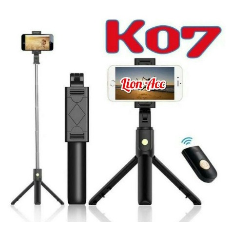 Tongsis K07 Selfie Stick Integrated Tripod Bluetooth Remote Control