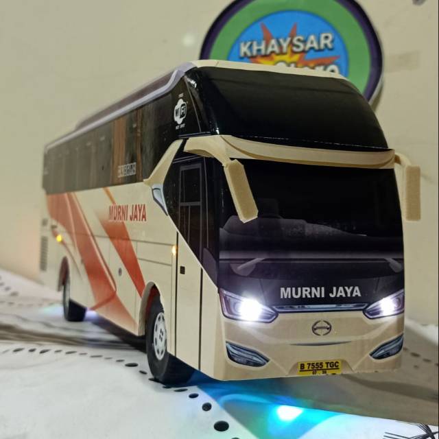 Miniatur bus bis SR2 MURNI JAYA PLUS LAMPU