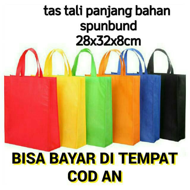 Tote Godie Bag Tas Ulang Tahun Souvenir Tali Panjang 28X32X8CM 12Pcs