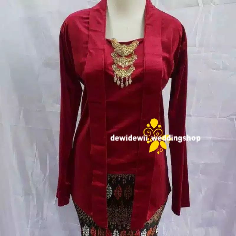 Baju Prewedding / Baju Couple Adat Jawa - Hewes Nuansa Maroon (FREE Aksesoris)