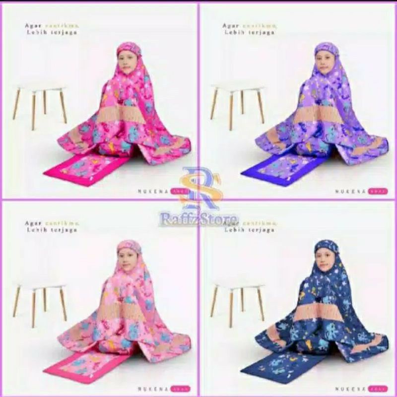 mukena anak katun full motif karakter LOL Kuda Ponny Kitty Doraemon model Kekinian &amp; terbaik usia 110 tahun Trendy &amp; terlaris B4X8 sd mukenah anak perempuan gadis umur 8 tahun rayon warna hitam Elegant terusan tanggung rayon premium ibu bordir mukena anak