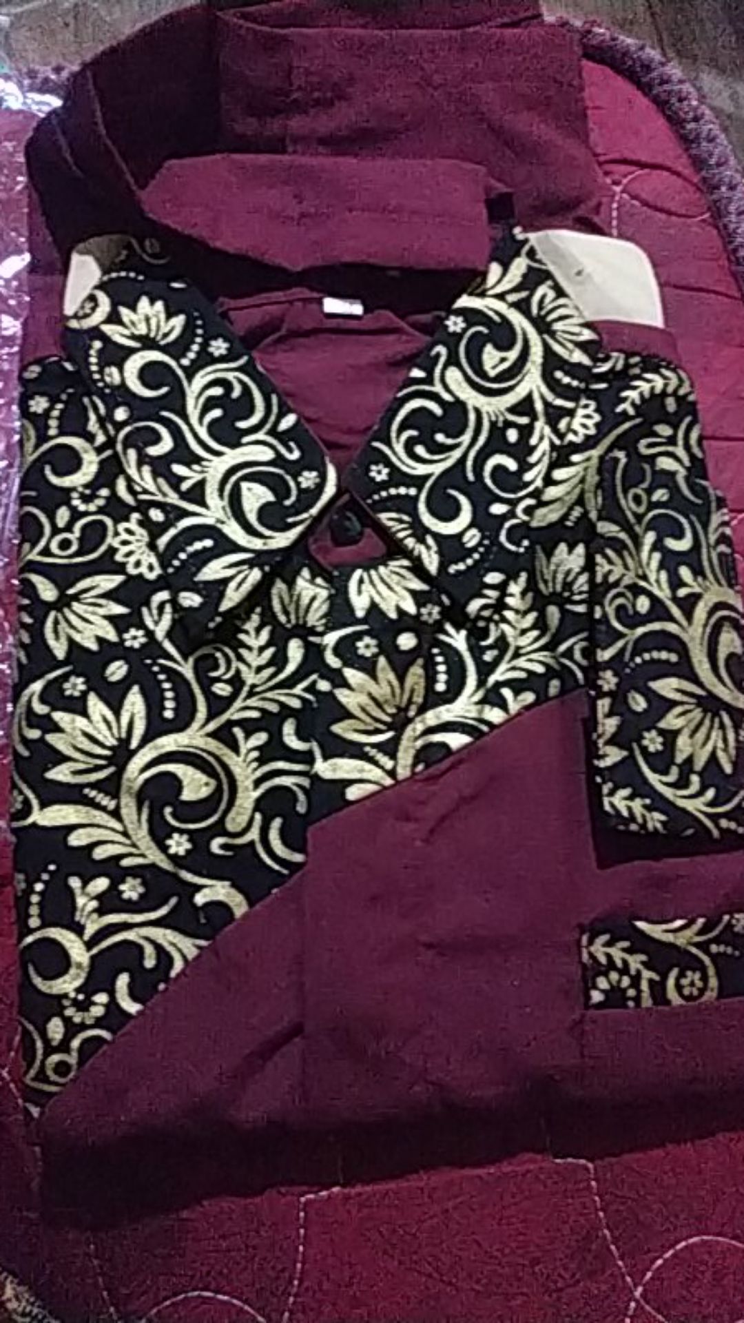 Batik Kemeja Lengan Panjang Kombinasi Slempang Baju Seragam Kantor Alkhalis