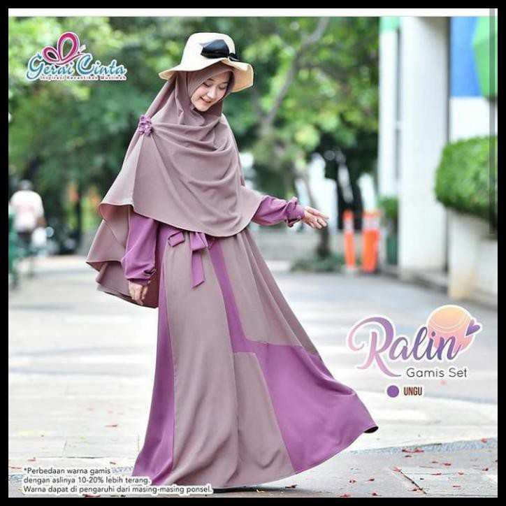 Baju Brukat Brokat Gamis Syari Wanita Jubah Muslim Muslimah Fashion - Cream