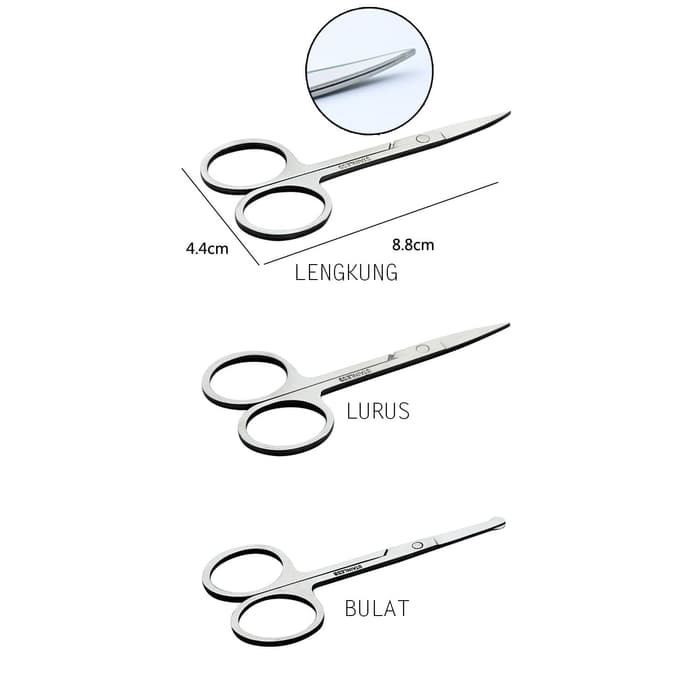 GKO gunting kosmetik kecil lurus melengkung elbow bulu hidung nose hai