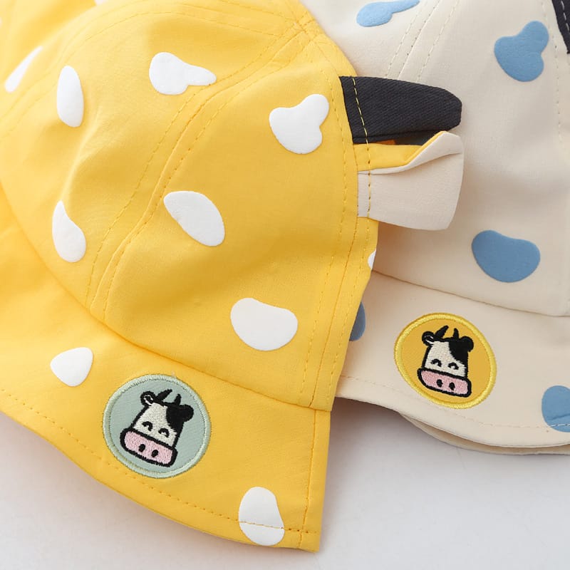 TOPI ANAK BUCKET FACESHIELD PELINDUNG WAJAH ANTI VIRUS PEREMPUAN LAKI LAKI MOTIF SAPI BTD-6