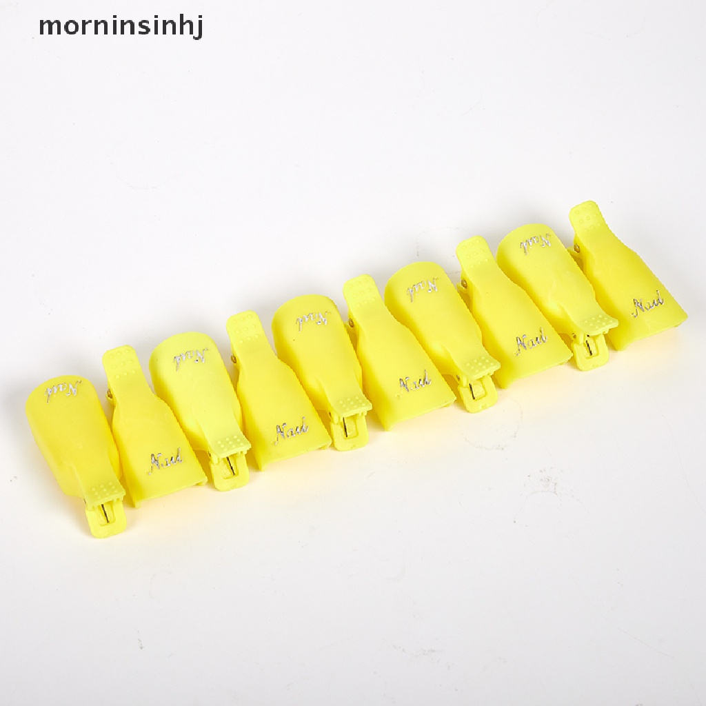 Mornin 10pcs Klip Cap Soak Off Bahan Plastik Untuk Membersihkan Kutek Gel