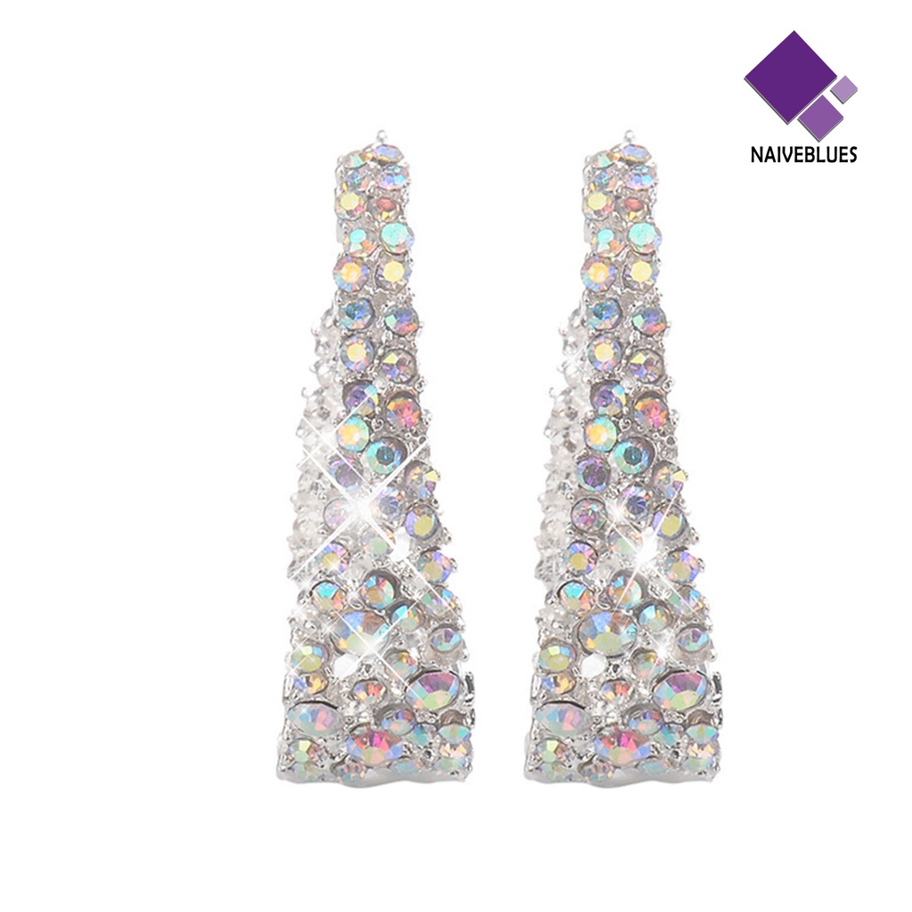 Anting Stud Bentuk U Shiny Multicolored Untuk Wanita