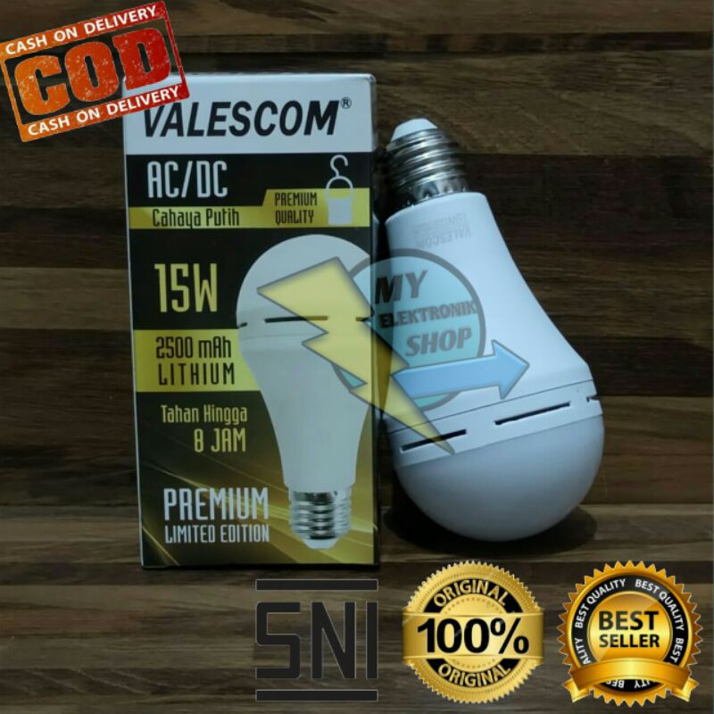 Bohlam Emergency/Lampu ajaib LED VALESCOM/PROBEST 15Watt AC/DC Tahan 8 jam!!! LIMITED EDITION