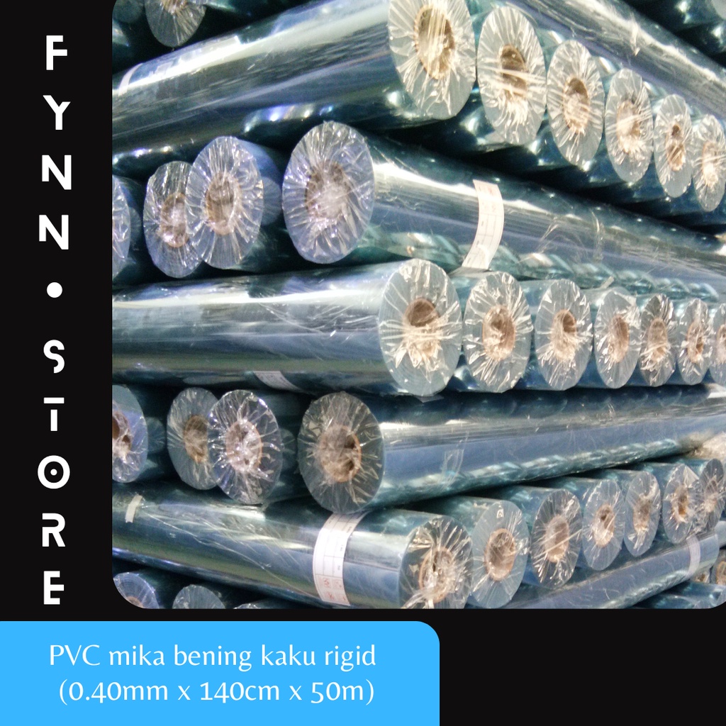 

PVC mika kaku bening rigid tebal 0.40 mm x 140 cm x 50 m