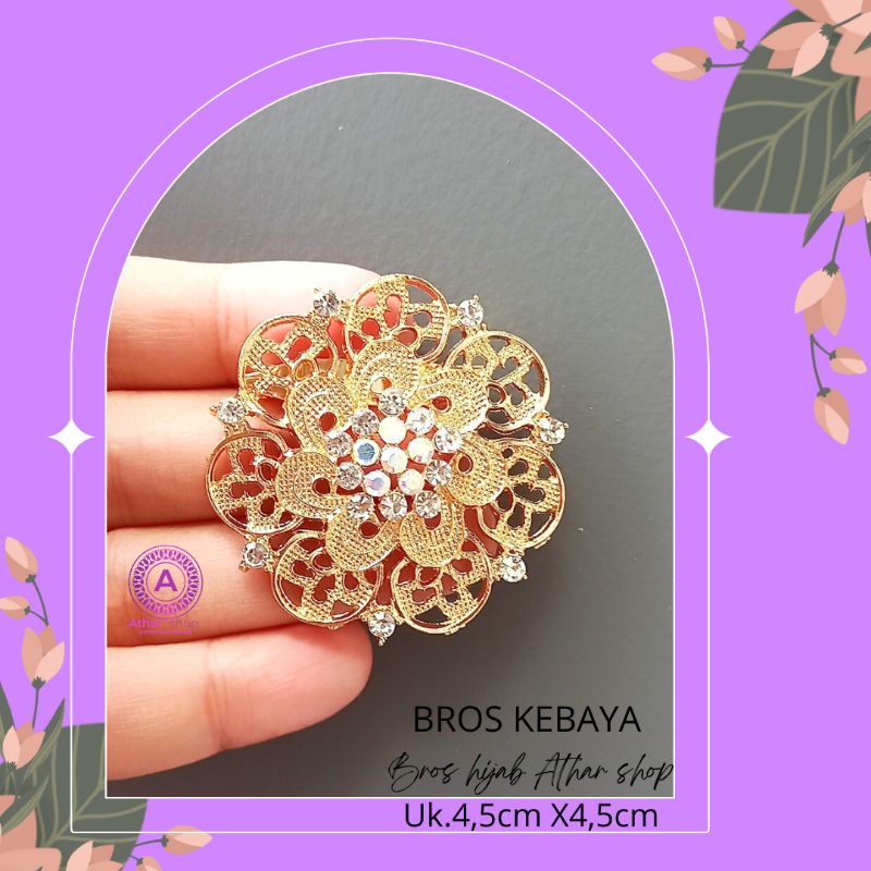 Bros bunga permata diamond swaroski /fashion muslim/bros kebaya/bros kutubaru