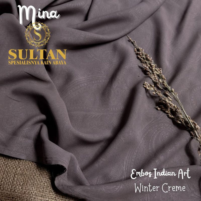 50CM EMBOS INDIAN ART MINA WINTER CREAM KAIN SULTAN