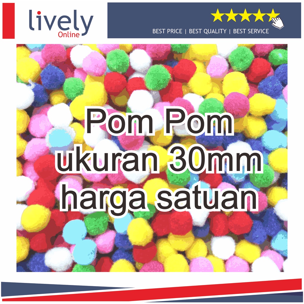 

POMPOM POM POM POLOS 30 MM 3 cm prakarya craft satuan