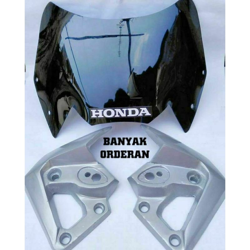 Visor Barong Kupingan Pangkon Windshield Kaca Lampu Depan Megapro Tiger Pece J