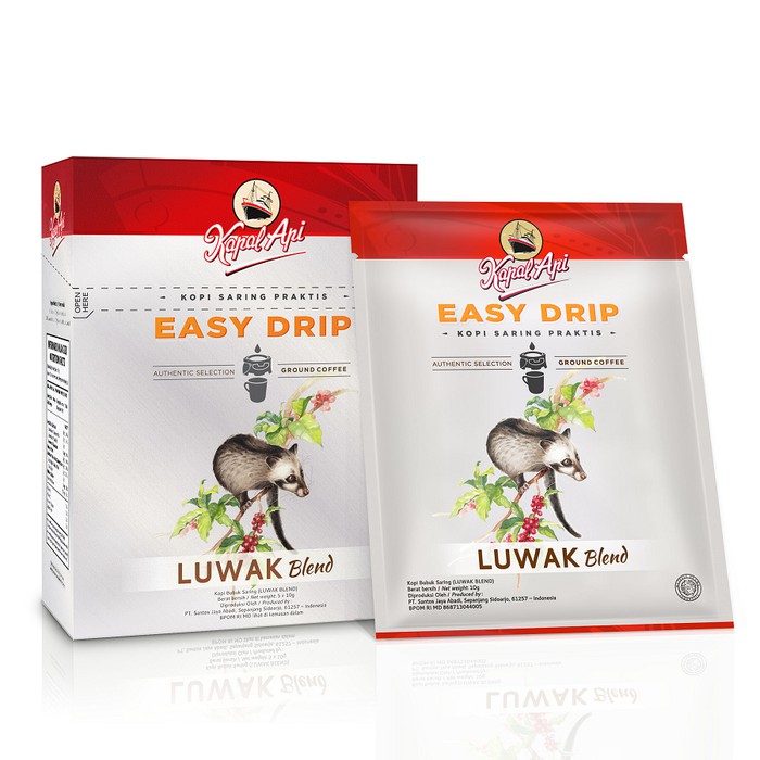 

Kapal Api ~ Luwak Blend Easy Drip Box isi 5 Sachet @ 10 Gram - kkp1050