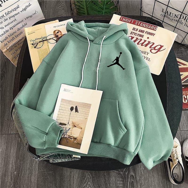 Hoodie Jordan Pria Wanita Basic Bahan Fleece ori Tidak nerwang Gramasi 240