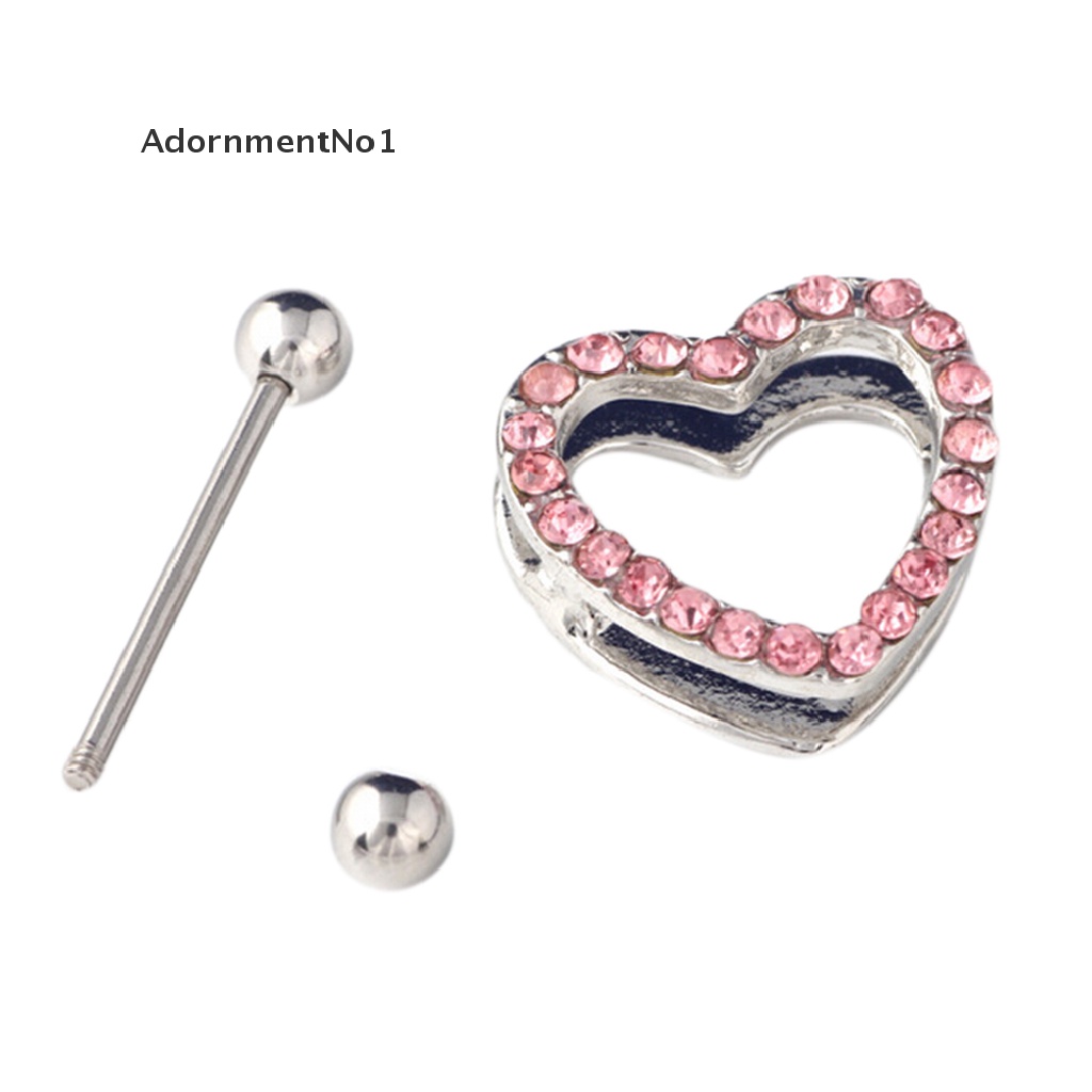 (AdornmentNo1) 1pc / 1 Pasang Anting Tindik Puting Bentuk Hati Bahan Baja Untuk Wanita