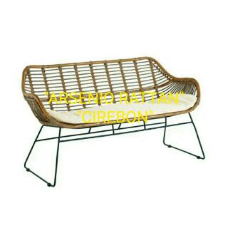 Kursi Sofa Love Seat Rotan Alam Rangka Besi Shopee Indonesia Kursi Sofa Love Seat Rotan Alam Rangka Besi Shopee Indonesia