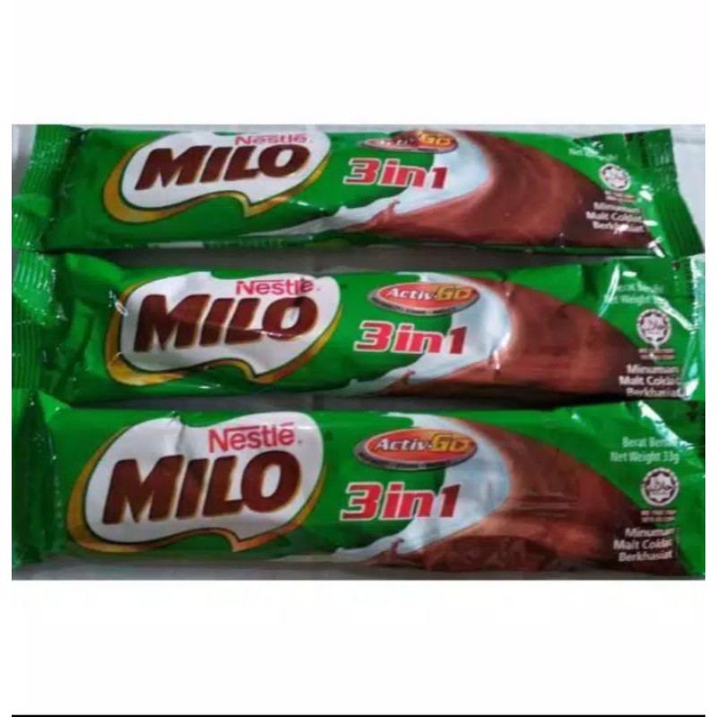 

Milo 3 in 1 malaysia nestle sachet 33gr