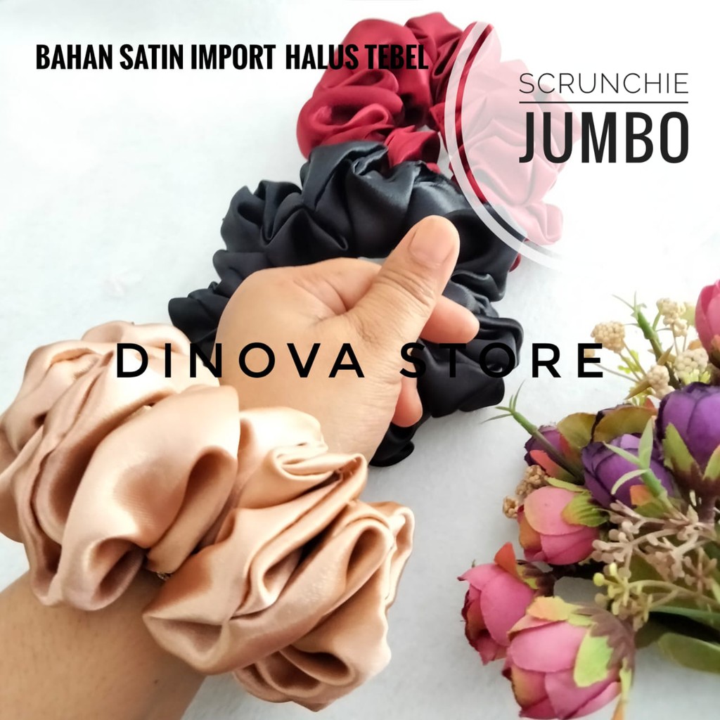 SCRUNCHIE JUMBO SATIN/IKAT RAMBUT/CEPOL HIJAB/SCRUNCI