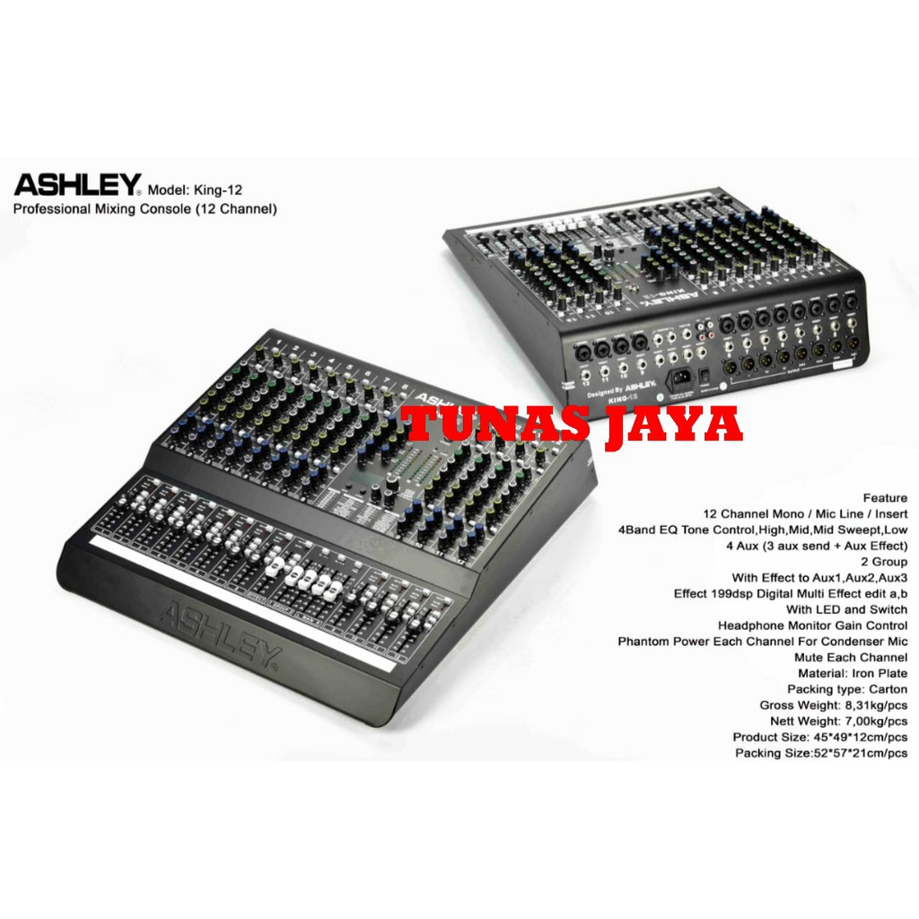 Mixer Ashley King 12 Original 12 Channel Multi Effect 199 Dsp NEW