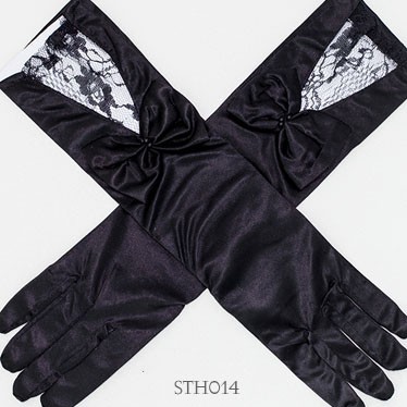 [READY STOCK] WEDDING GLOVES BROKAT SARUNG TANGAN HITAM AKSESORIS PENGANTIN STH014