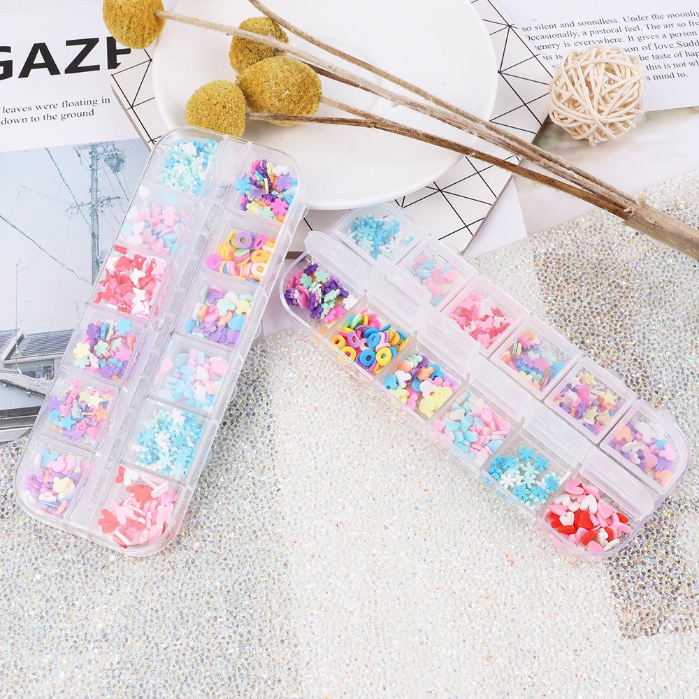 AUGUSTINA Agustin 3D Dekorasi Nail Art Gaya Jepang Mickey Bunga Kupu-Kupu Tembikar Lembut Snowflake DIY Nail Art Sticker