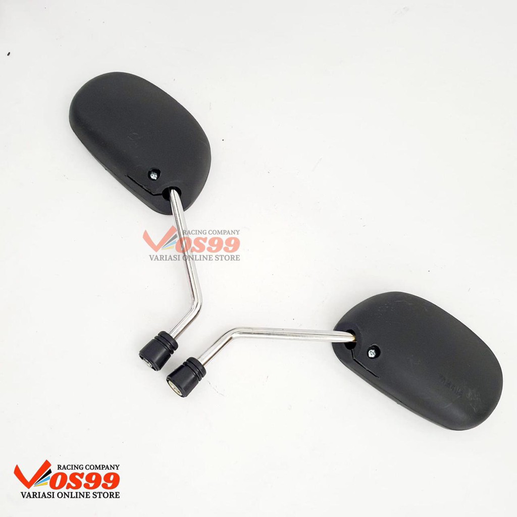 SPION MIO STANDAR TANGKAI CROME &amp; HITAM PANJANG GAGANG 16CM MODEL HITAM POLOS DRAT YAMAHA