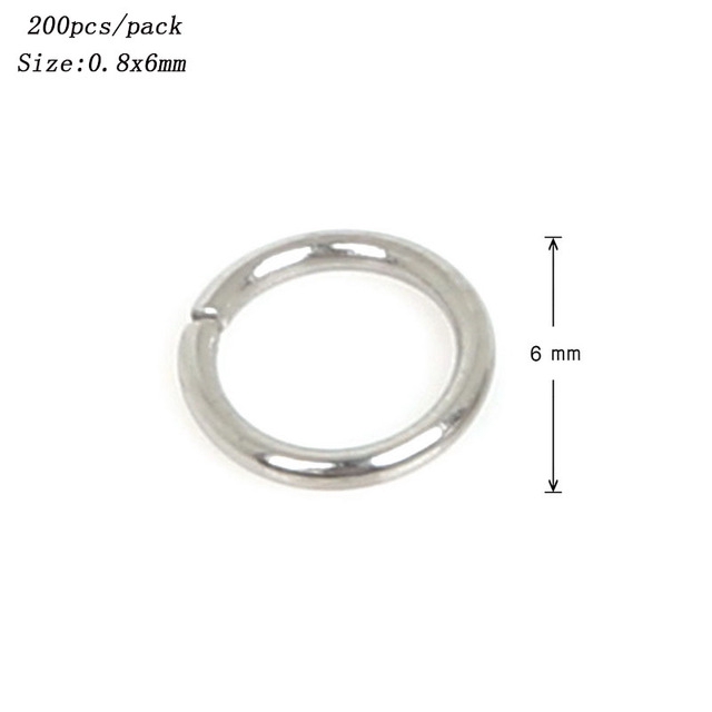 200pcs Jump Ring Bahan Stainless Steel Ukuran 4 / 5 / 6 / 7 / 8 / 9 / 10mm Untuk Membuat Perhiasan