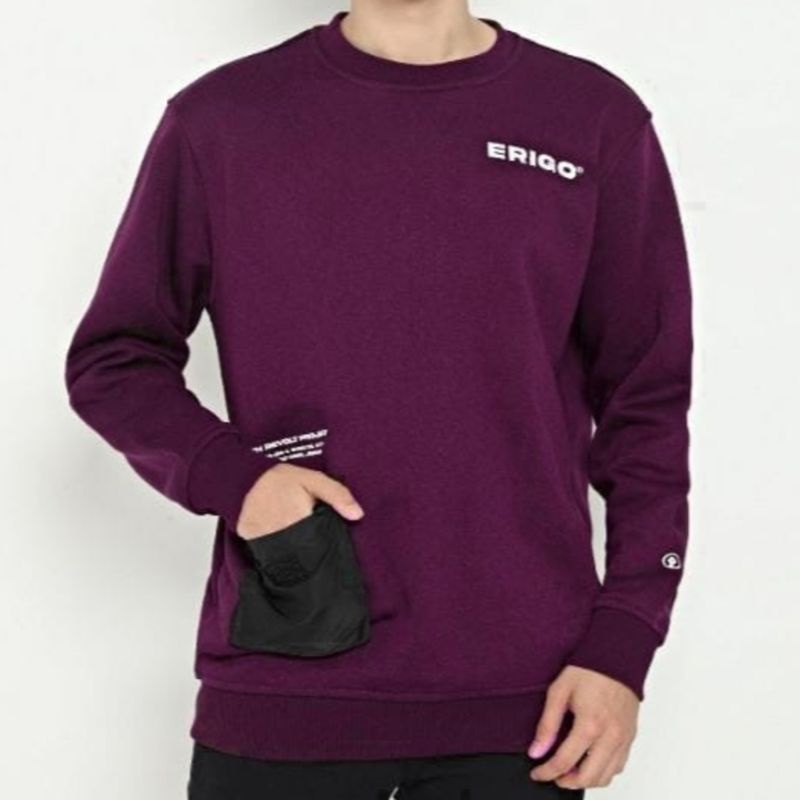 Dz97 Sweater Crewneck Pria Distro Grafity Sweter Switer Crewnek CN Crowneck Cowok Cewek Wanita Tebal-Pocket Burgundi