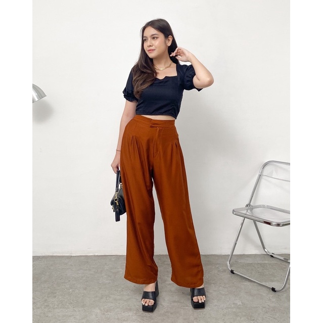 Rexa Highwaist Pants | Celana Rayon Murah | Kulot Wanita