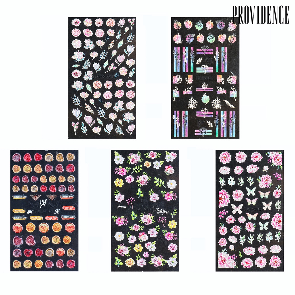 Providence Transfer Decals Flower Design Accessories Paper Colorful Nail Art Sticker Makeup Tools for Party
