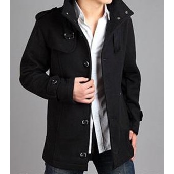 jaket pria mantel pria model korea jepang hitam jrn
