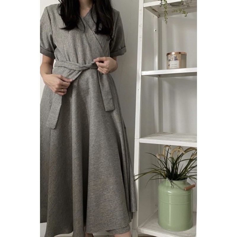 MAVEN Madeline Dress in Moss Grey