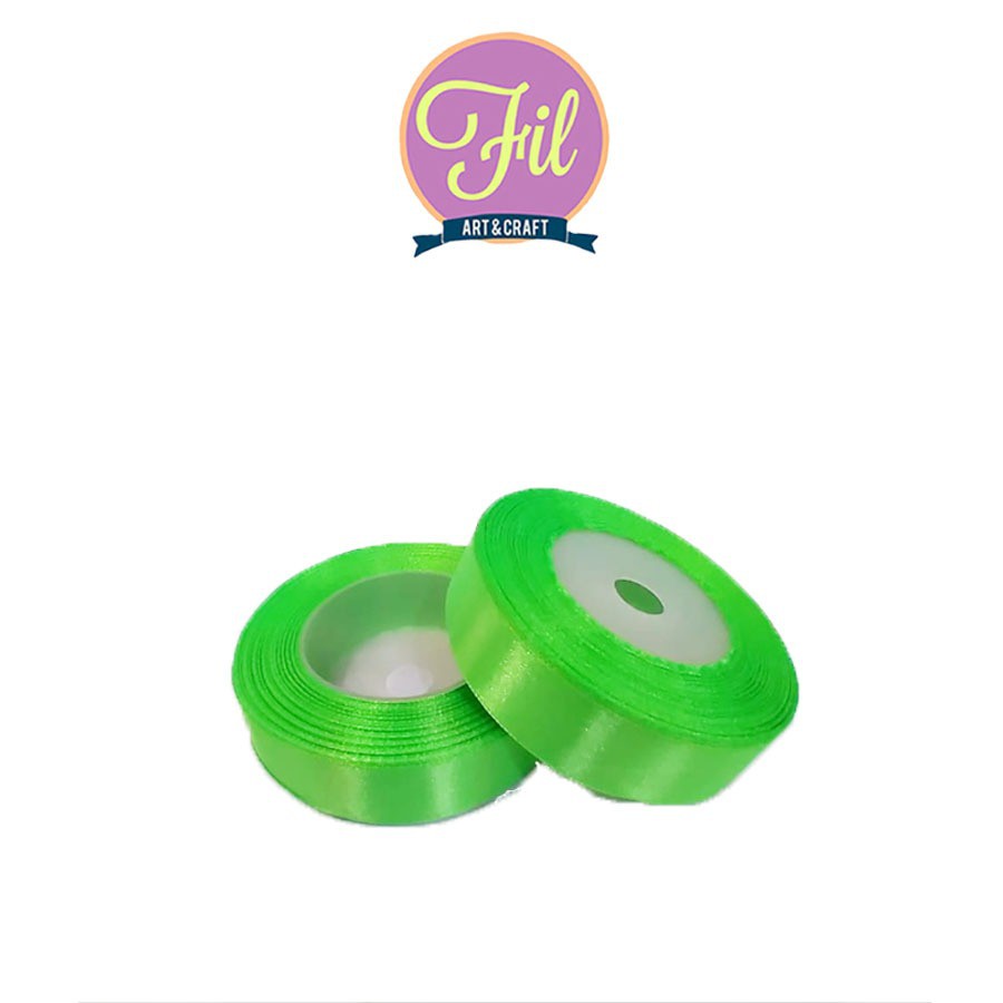 

Pita Satin Hijau Stabilo / Pita Lebaran / Pita Satin 3.4 inch