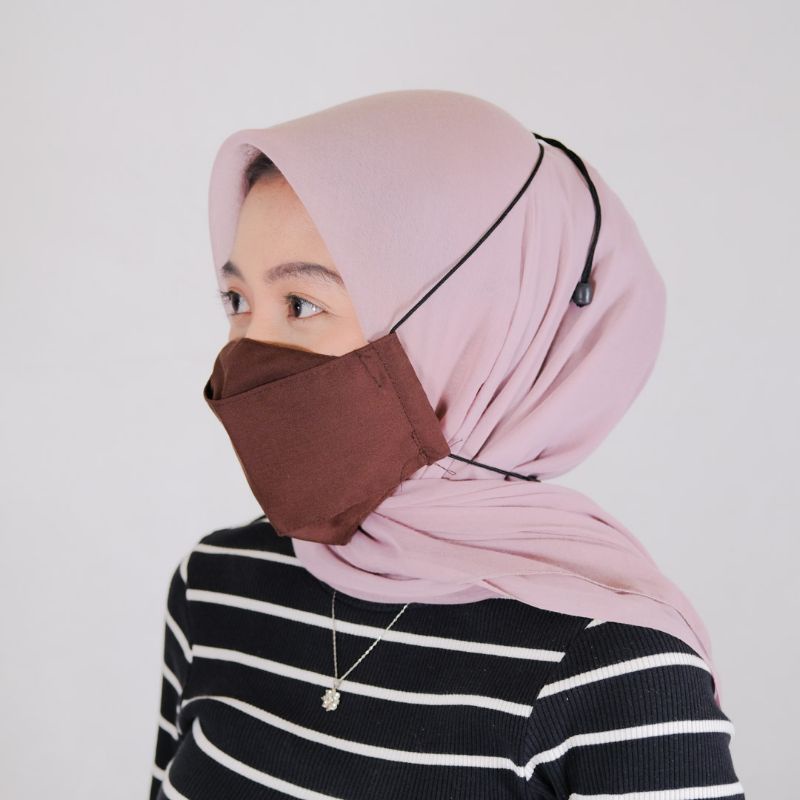 masker hijab bahan katun Oxford