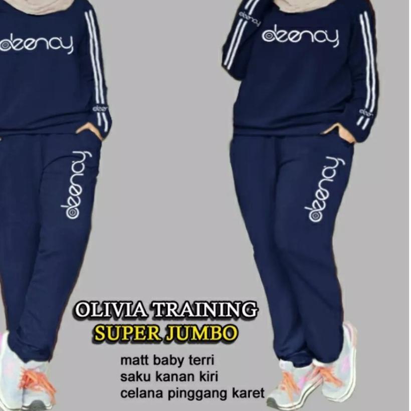 ✪ MAR(L-XL-XXL-3XL) OLIVIA Pakaian SET Wanita Training Baju kaos Celana Setelan Olahraga Jumbo terba
