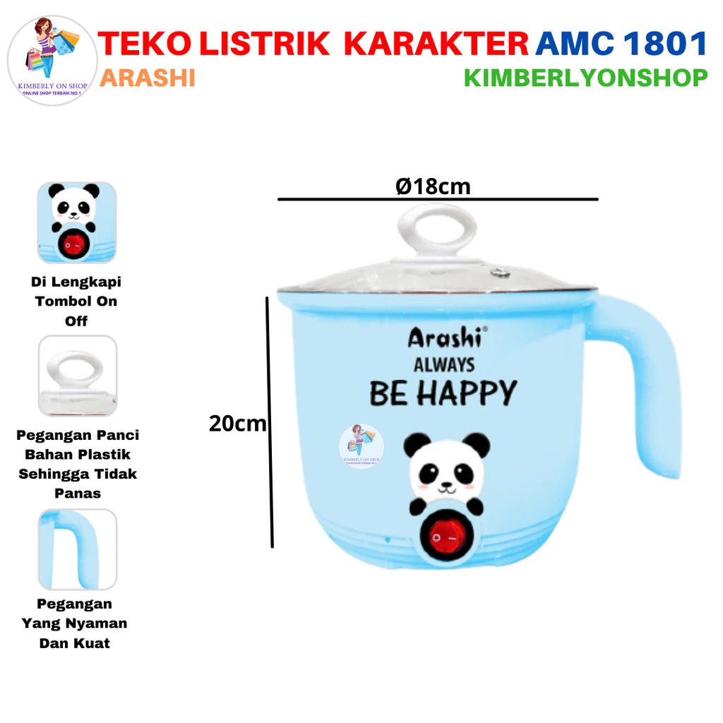 Teko Listrik Pemanas Air Karakter 1,7 Liter AMC 1801 Arashi