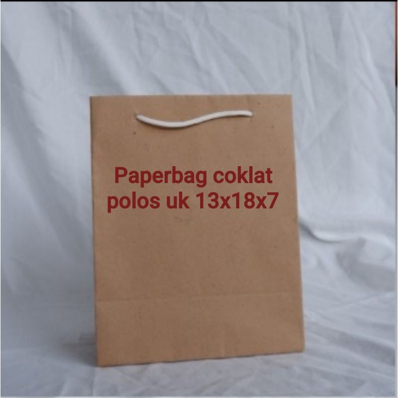

Paperbag coklat polos 13x18x7 isi 12 pcs