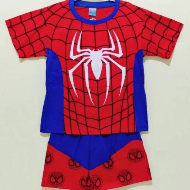 Baju spiderman/setelan anak/baju anak karakter spiderman/baju karakter spiderman