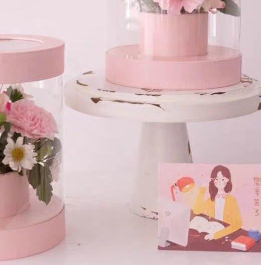 

Mini Round Transparant Box - Bloom box - Kotak kado kerajinan GB003