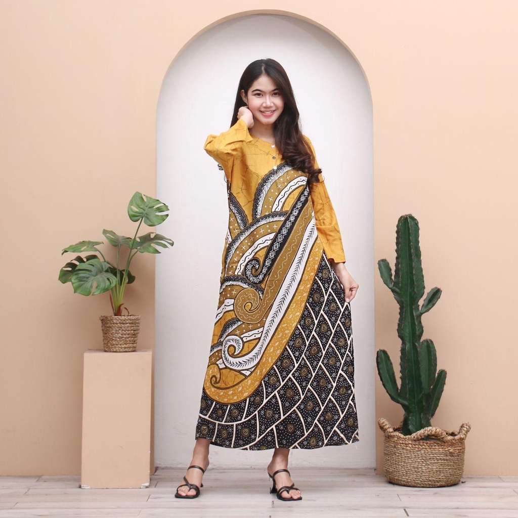 Longdres Batik AMSA Daster Panjang Busui Batik Terbaru By GrosirDaster