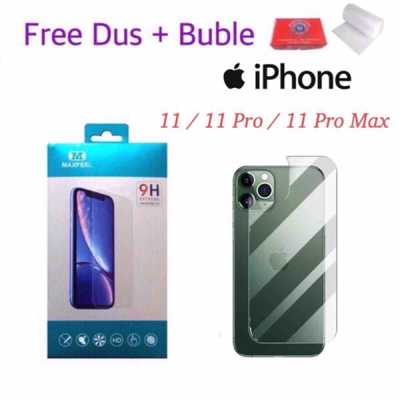 MAXFEEl Back Tempered Glass iphone 11 iphone 11 Pro iphone 11 Pro max Premium Glass